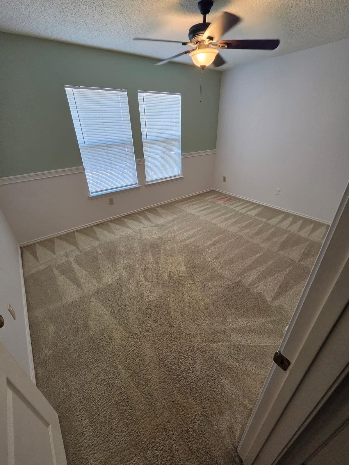 Same bedroom carpet after cleaning